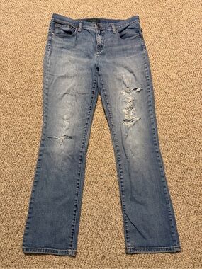 Ralph Lauren Light Blue Distressed Straight-Leg Jeans